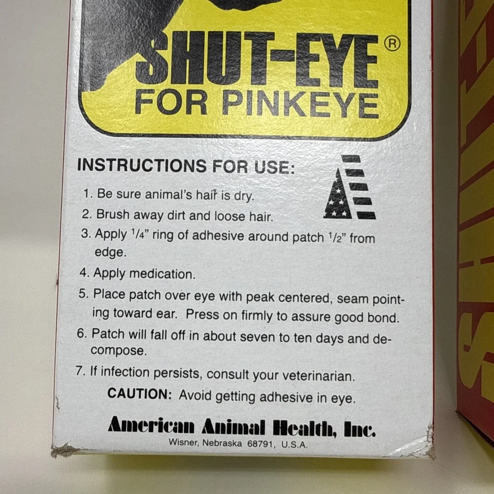 Shut-Eye For Pinkeye Protective Eye Patch for Cattle - Calf Size 2pk